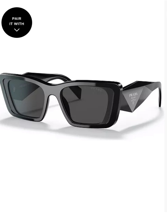 Prada Black Geometric Square Sunglasses main image 8